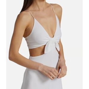 Alice + Olivia Havana Cut-Out Front Tie Wide Leg Jumpsuit White 2